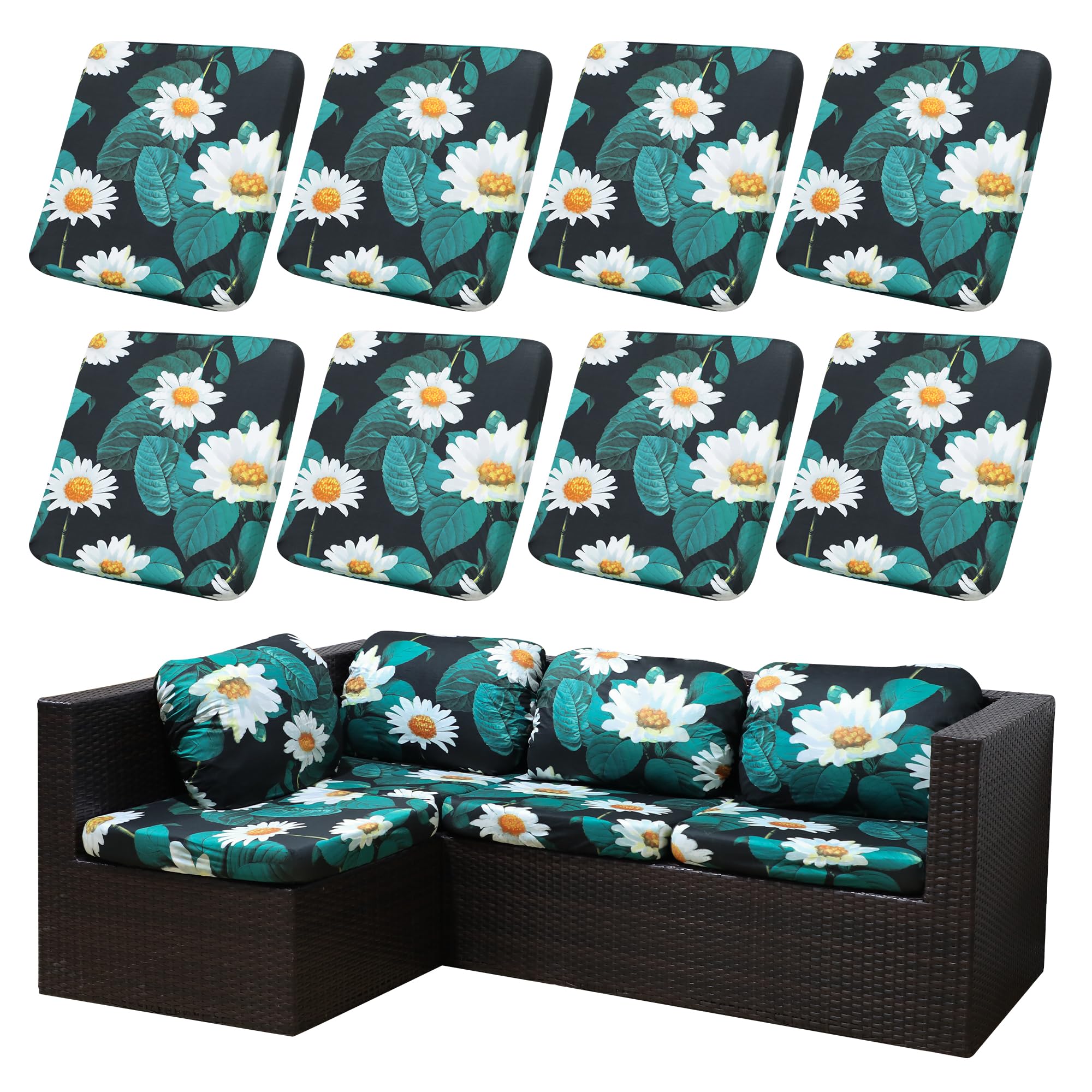SUKAIKEQA front view of 8-piece cover set showing neat fit and refreshed look