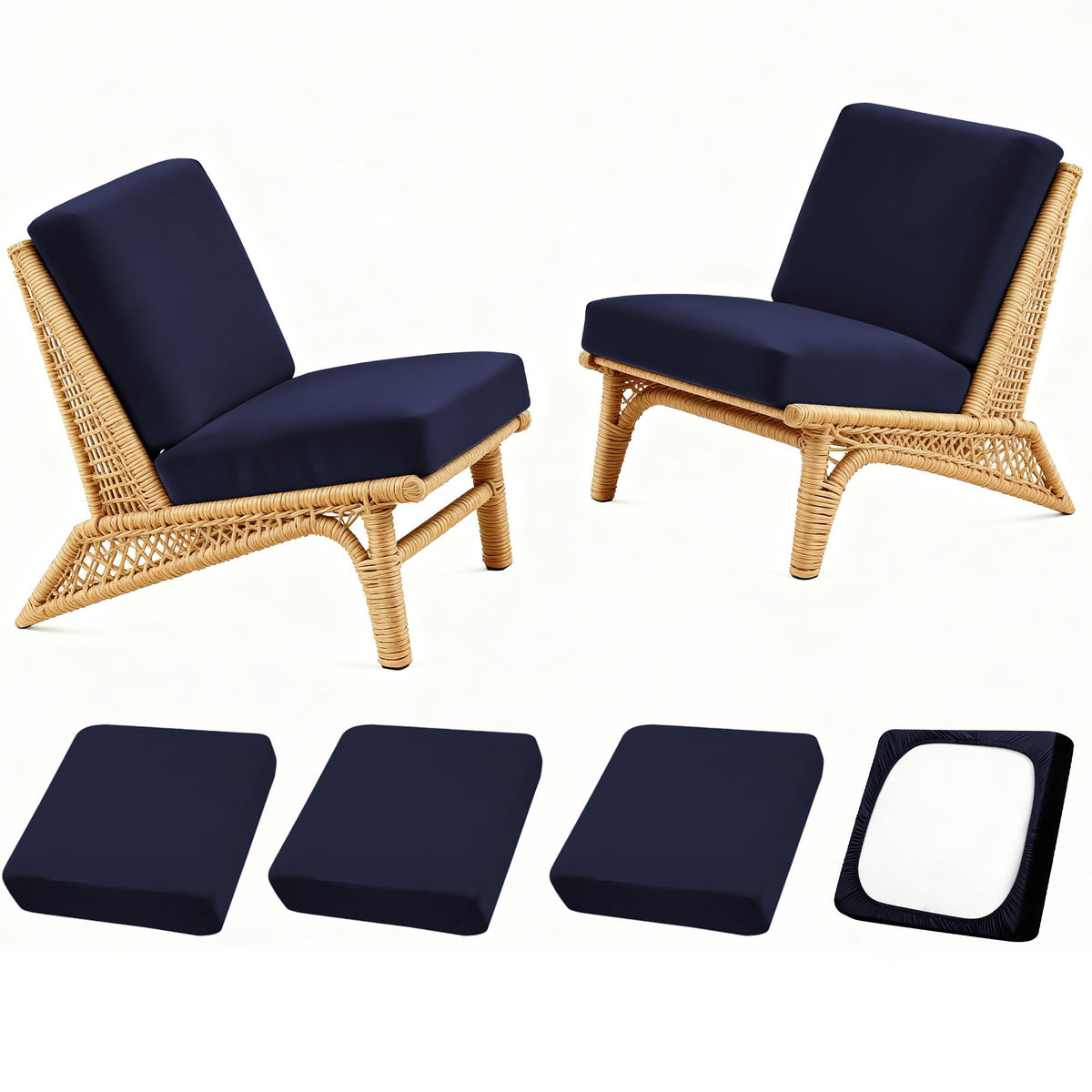 SUKAIKEQA front view of four cushion covers showing tidy fit and color