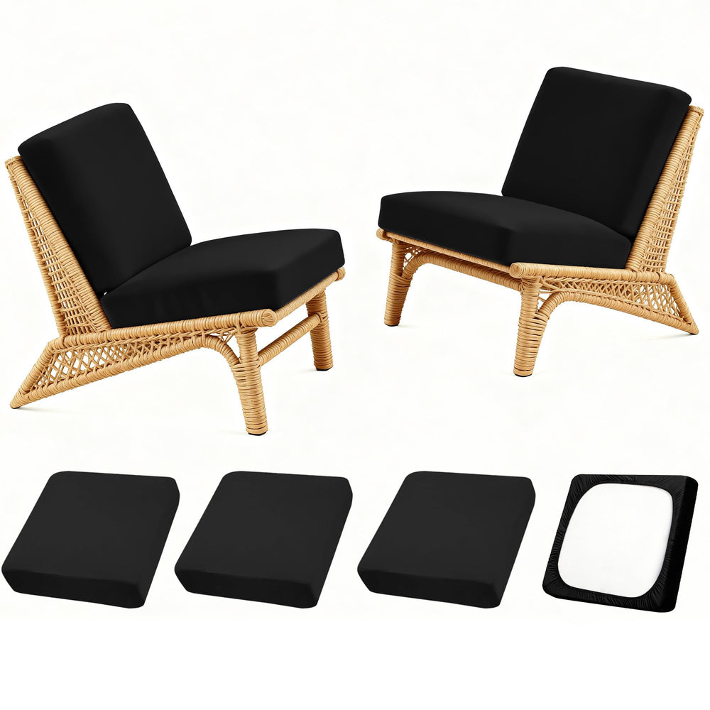 SUKAIKEQA front packaging view showing four patio cushion covers and quick benefits