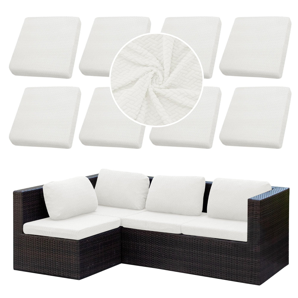 SUKAIKEQA front view of eight-piece cover set showing neat packaging and color options