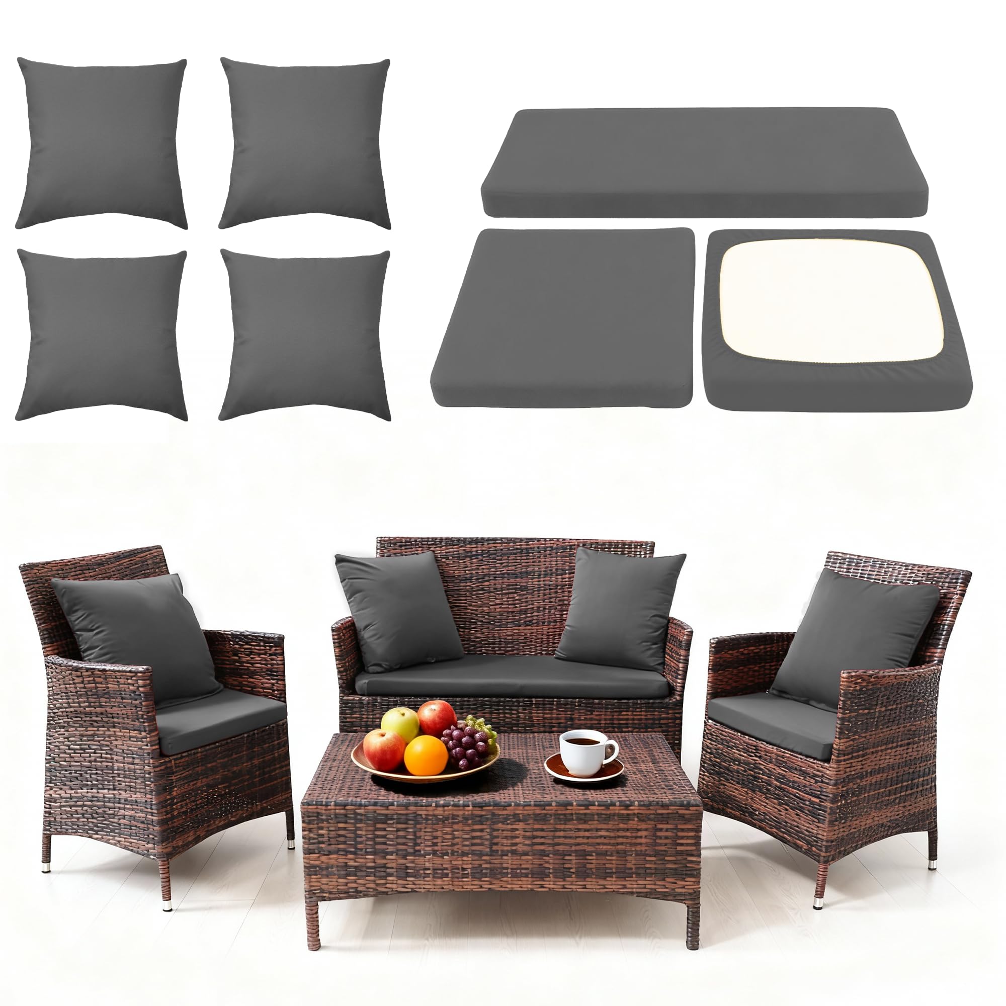 SUKAIKEQA front view of three-piece cover set showing clean styling and protection