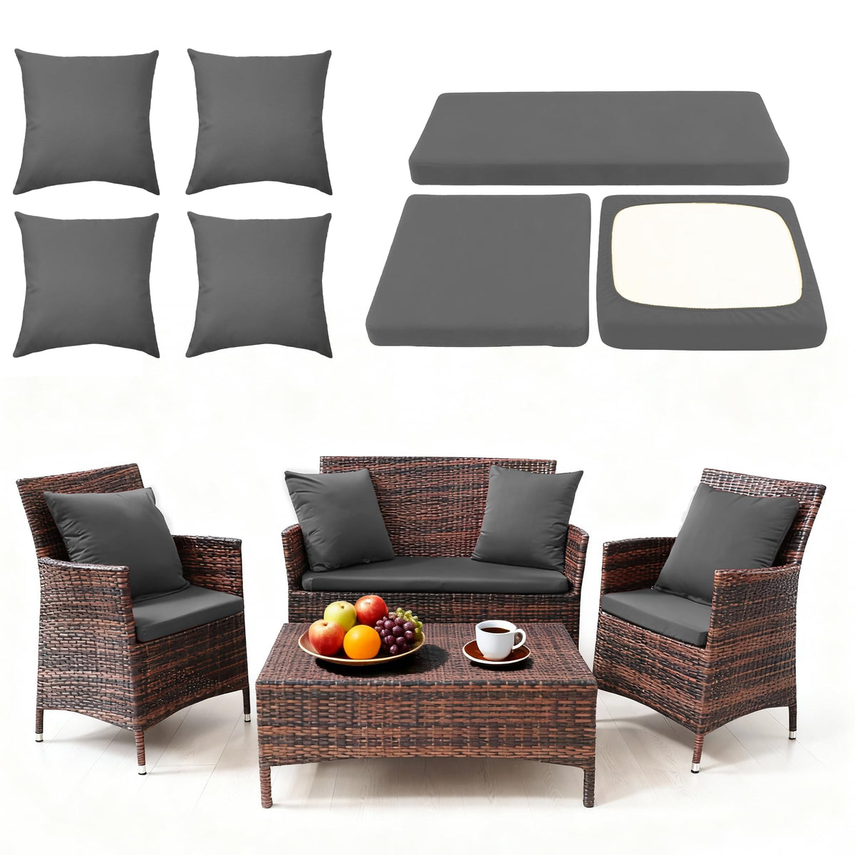 SUKAIKEQA front view of three-piece cover set showing clean styling and protection