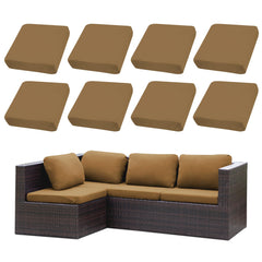 SUKAIKEQA front view on outdoor sofa showing refreshed cushions and neat fit