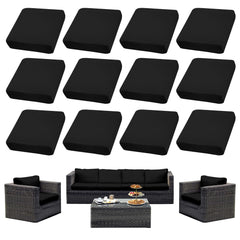 SUKAIKEQA front view of 12PCS covers on patio sofa showing refreshed look