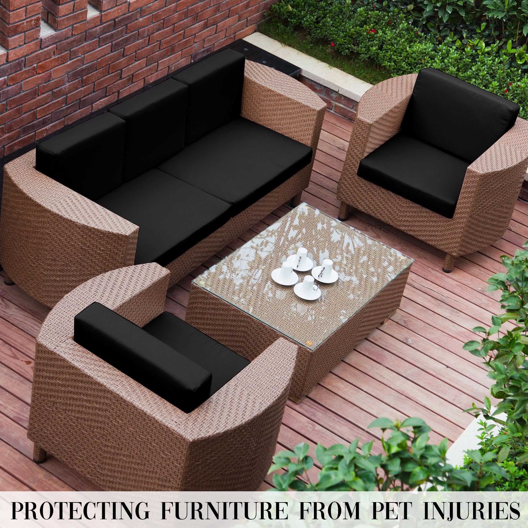 SUKAIKEQA lifestyle backyard setting with covers showing coordinated decor benefit