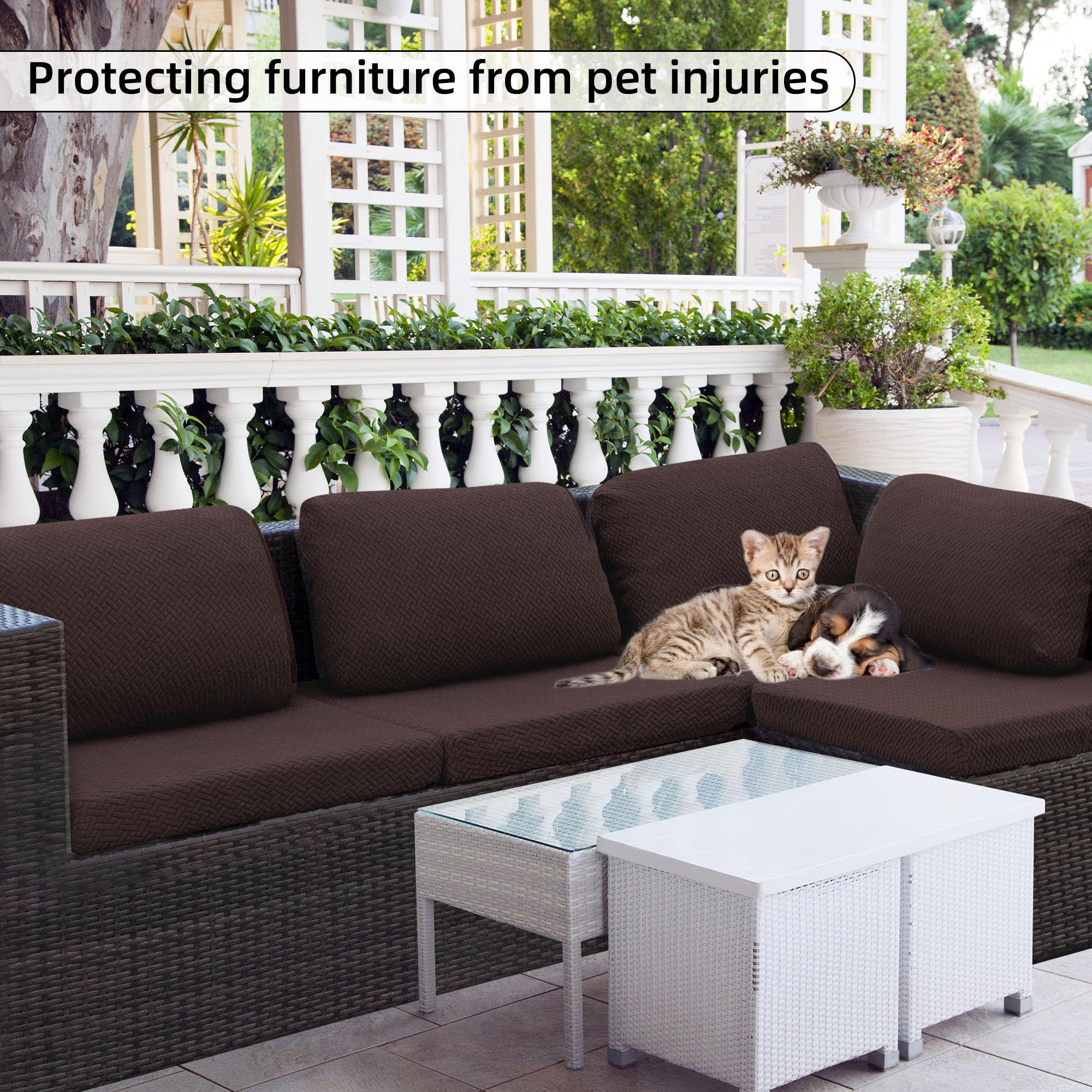 SUKAIKEQA covers on backyard sectional demonstrating coordinated outdoor styling benefit