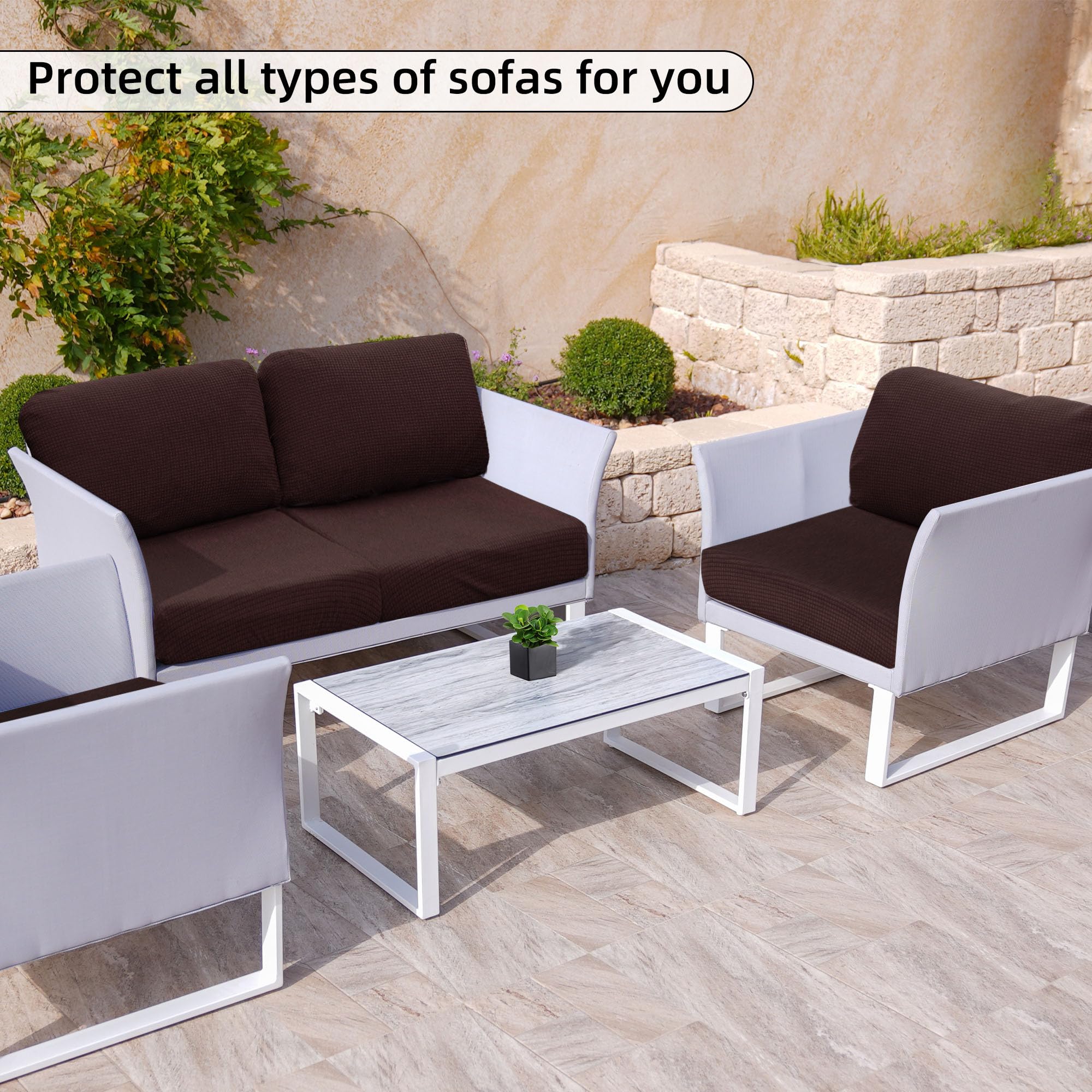 SUKAIKEQA patio scene with covered cushions illustrating coordinated outdoor style