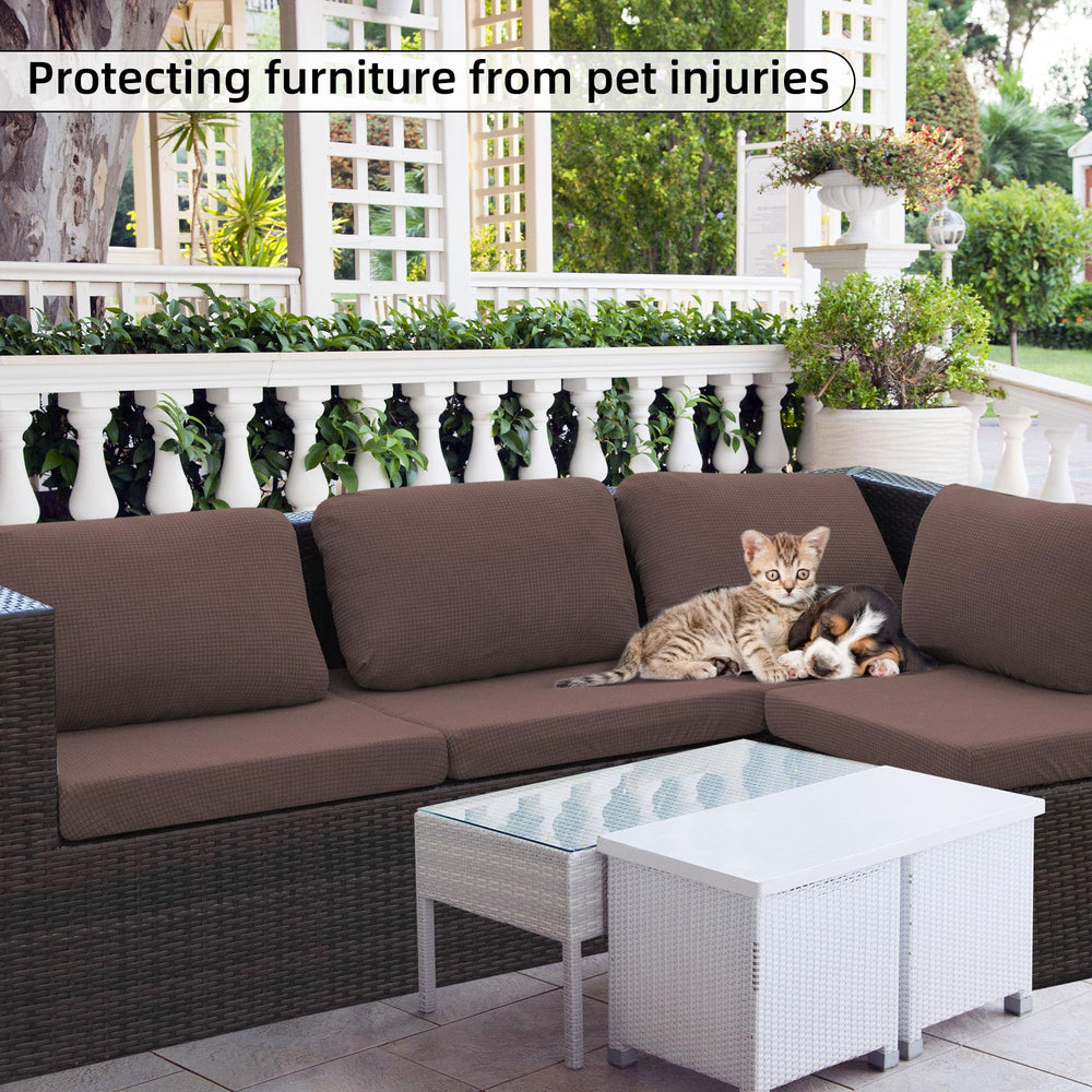 SUKAIKEQA outdoor patio scene with covered cushions illustrating instant style upgrade