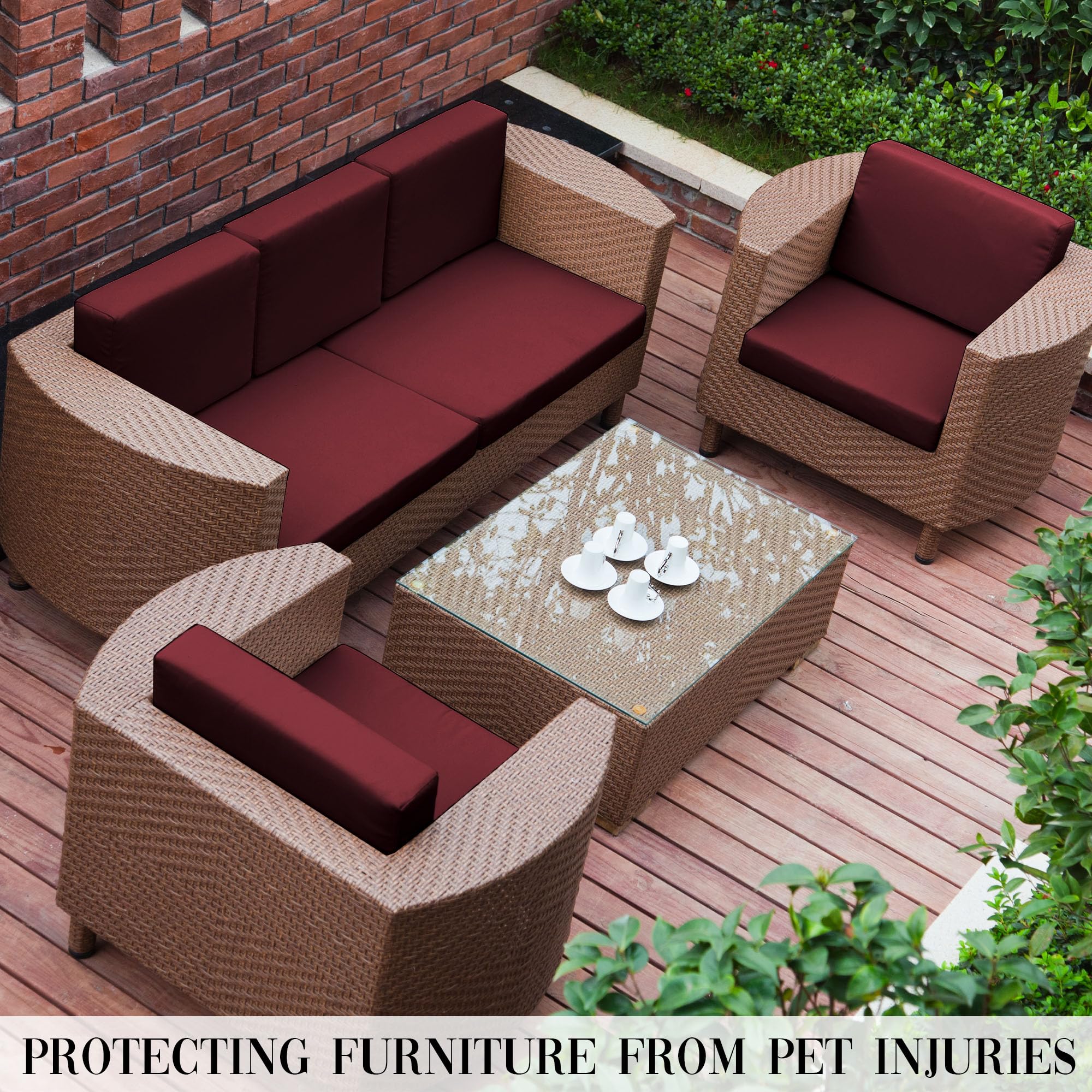 SUKAIKEQA covered patio sofa in porch setting illustrating coordinated outdoor styling