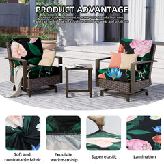 SUKAIKEQA seat cover fitted on patio sofa demonstrating smooth tailored appearance and comfort