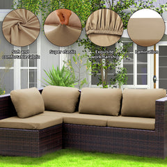 SUKAIKEQA seat cover fitted on outdoor sofa demonstrating improved look