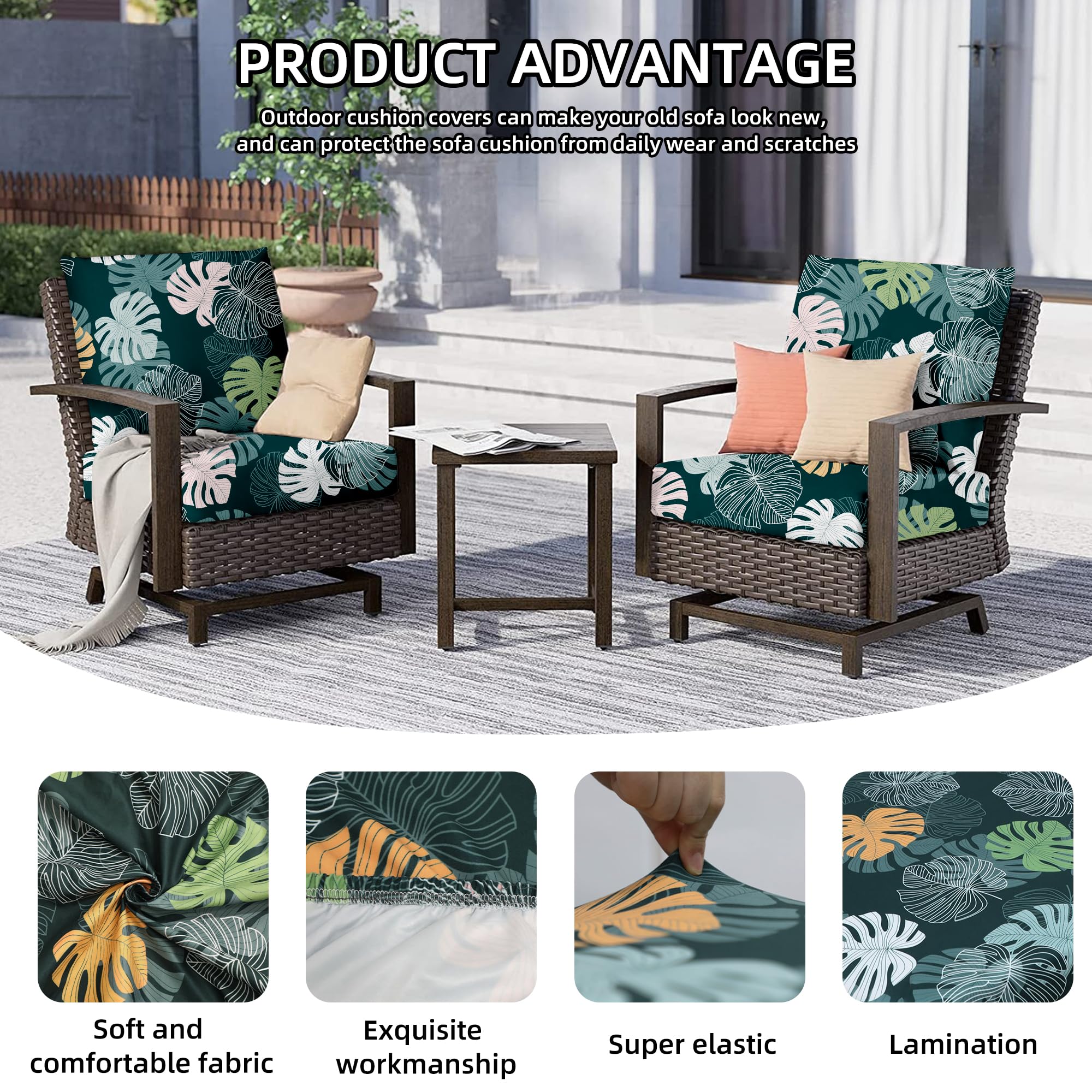 SUKAIKEQA seat cover fitted on porch sofa demonstrating refreshed appearance