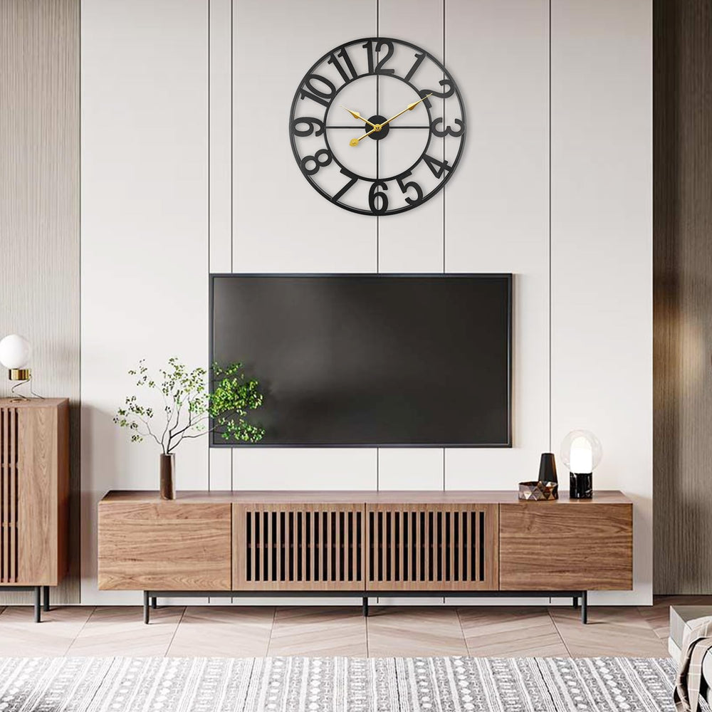 SUKYING clock mounted on patio wall showing decorative impact and improved outdoor time checks