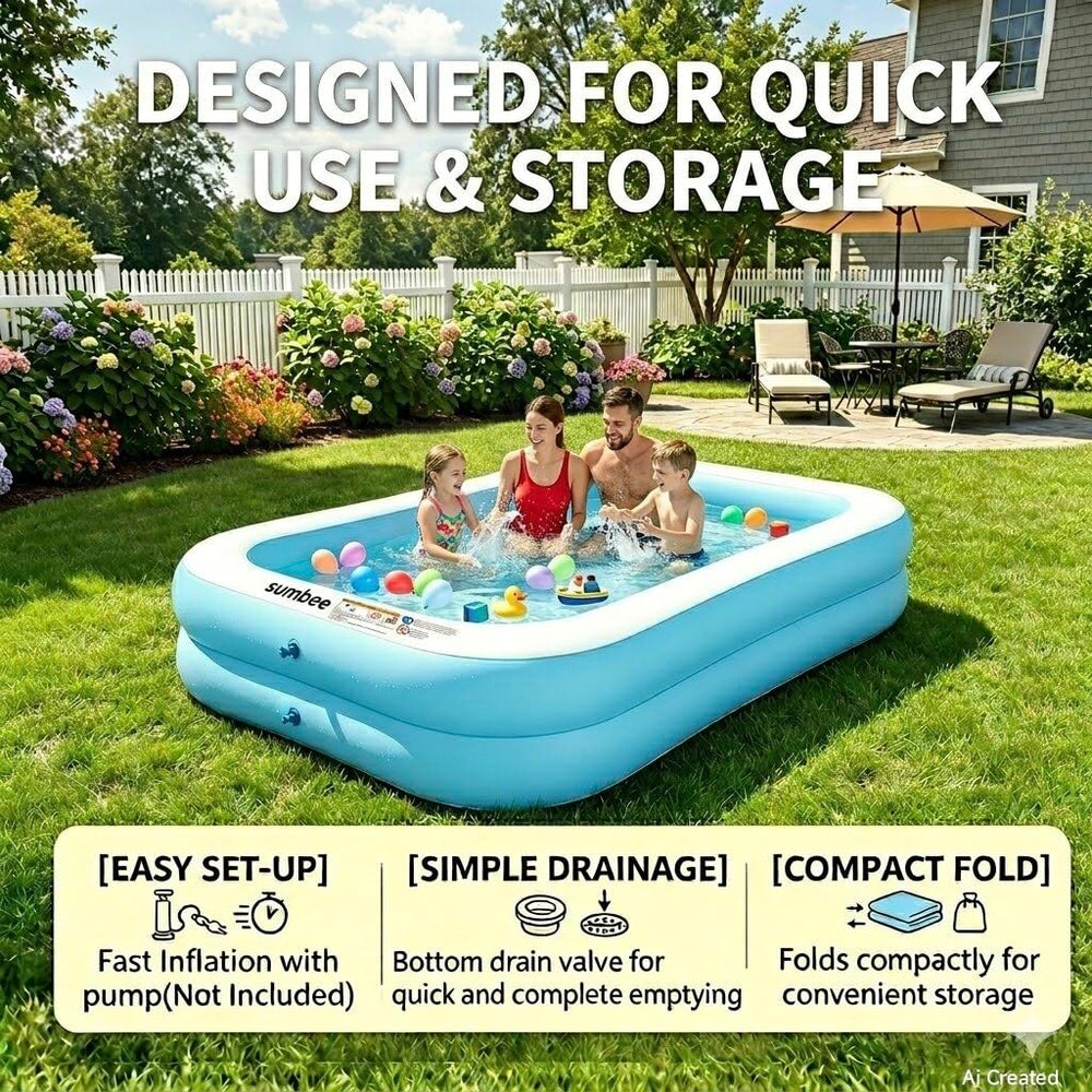 Sumbee folded pool compact for storage saving space when not in use
