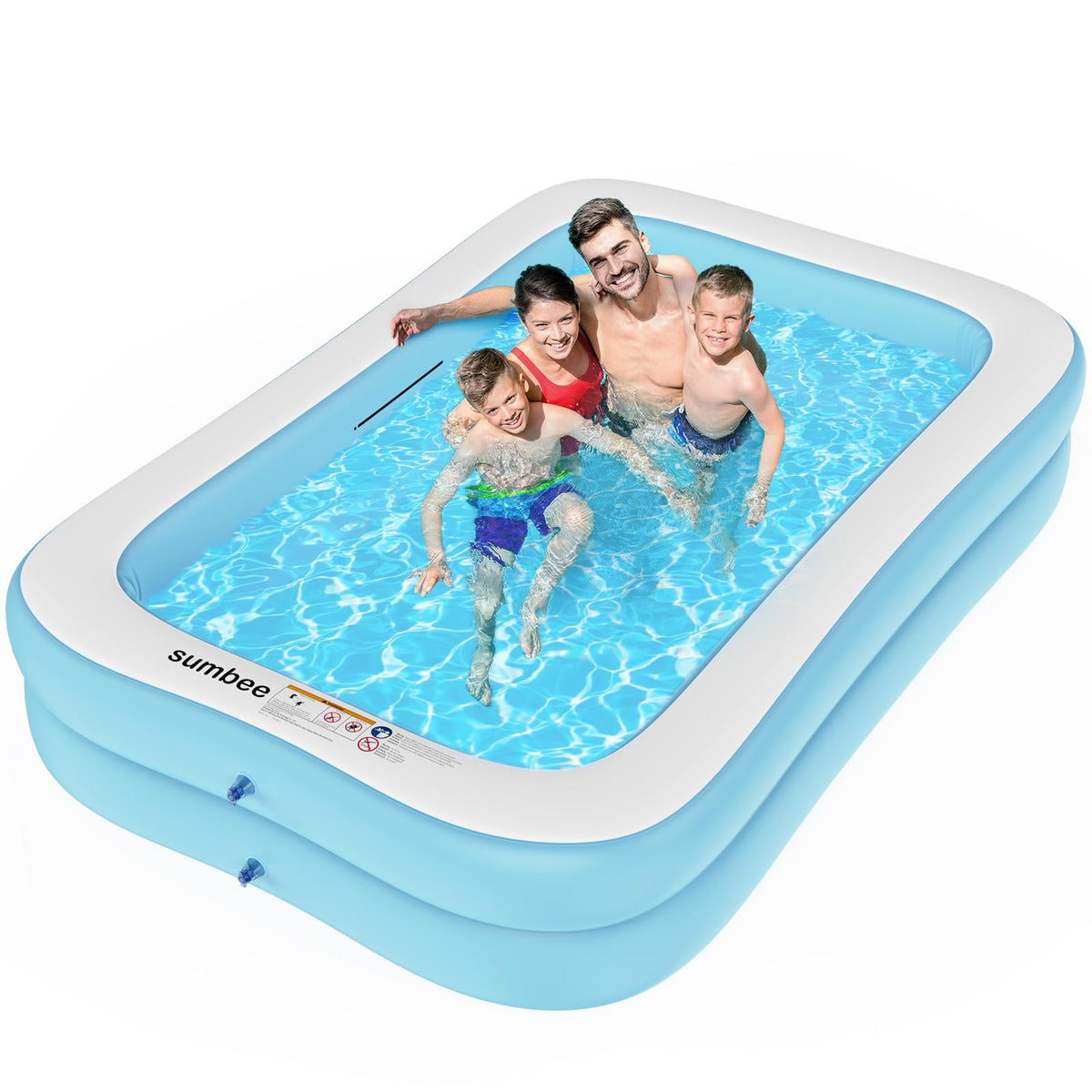 Sumbee front view of full inflated pool showing spacious family swim area