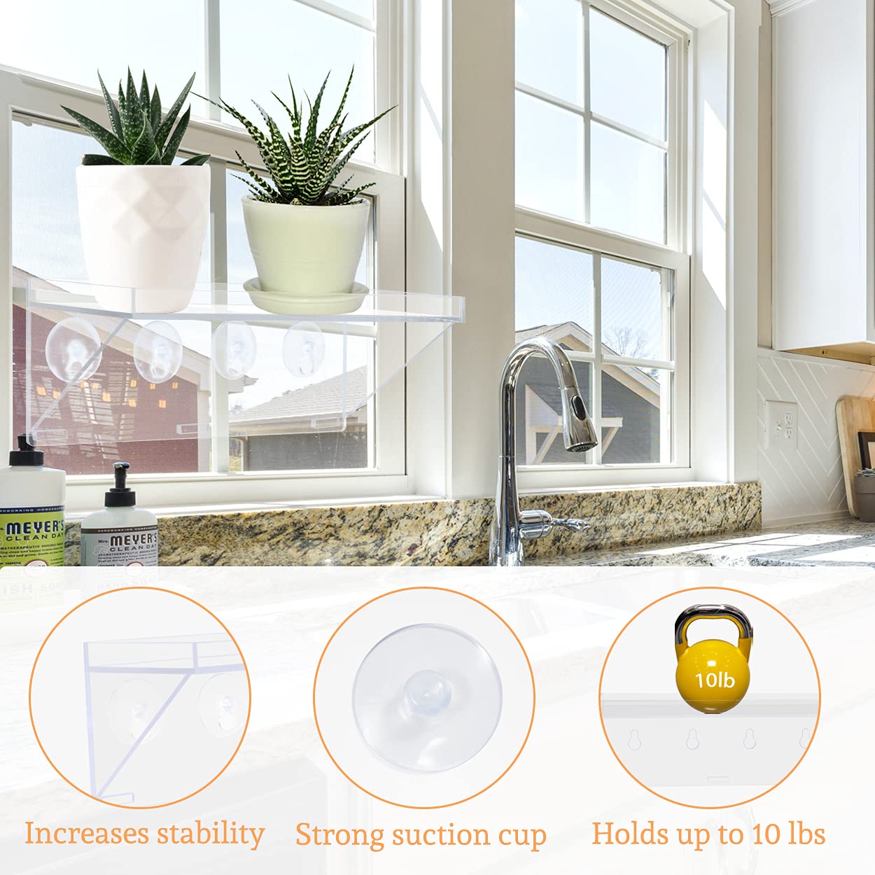 Sumerflos shelf next to hand for size comparison indicating compact, space-saving design
