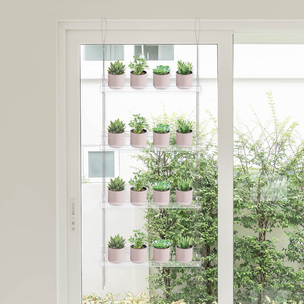 Sumerflos shelf beside a common pot to show scale and compact footprint benefit