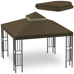 Generic Sumfaller front view of beige canopy showing full coverage and curb appeal