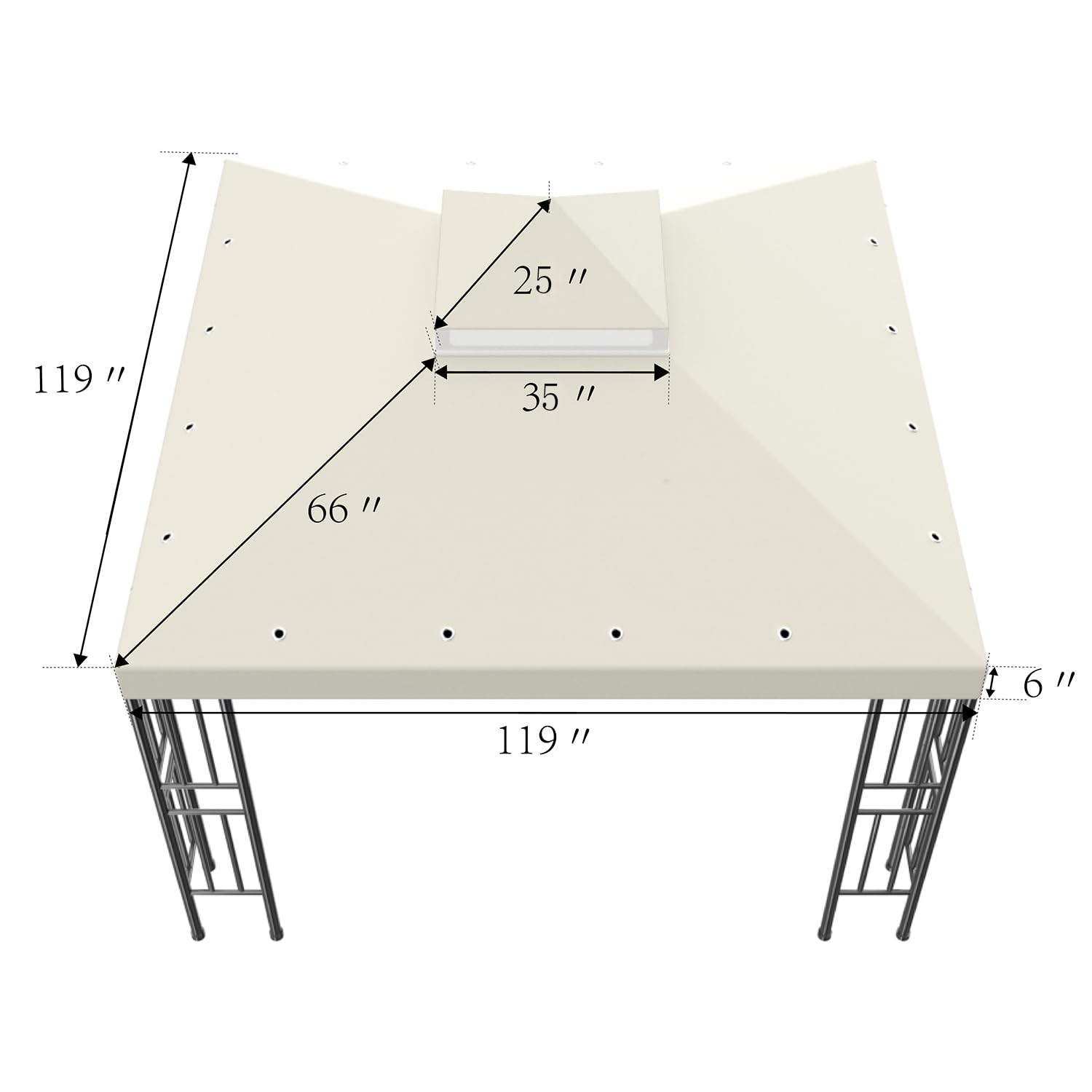Sumfaller canopy installed on backyard gazebo for shaded outdoor living