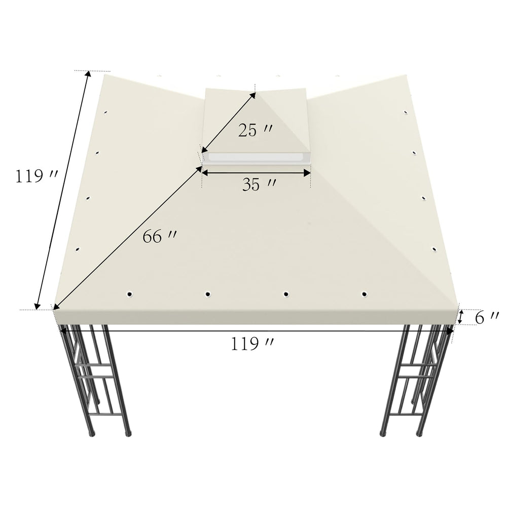 Sumfaller canopy installed on backyard gazebo for shaded outdoor living