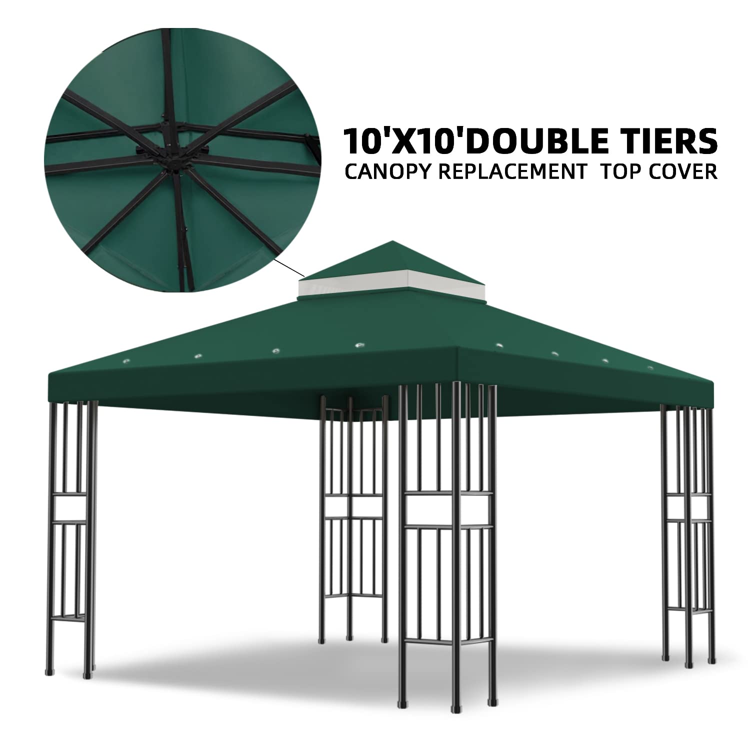 Detail of Sumfaller mosquito netting between tiers offering insect protection