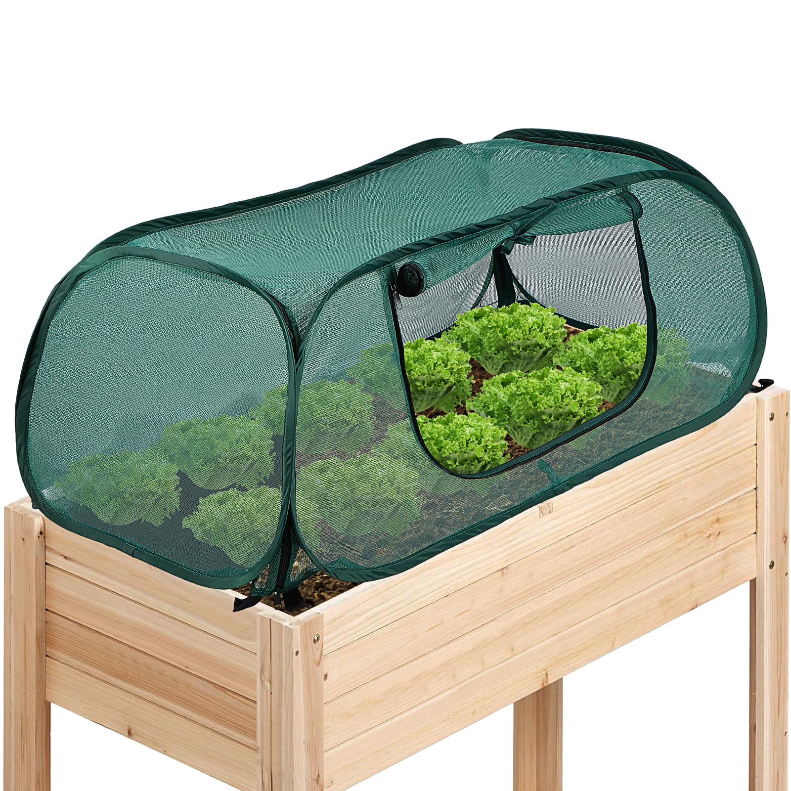 SUMGROW front view of mesh garden tent showing protective coverage and easy setup