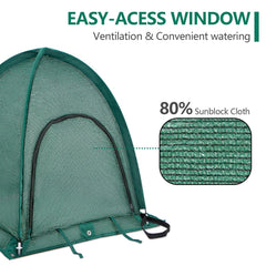 SUMGROW tent in use over container garden protecting seedlings from sun