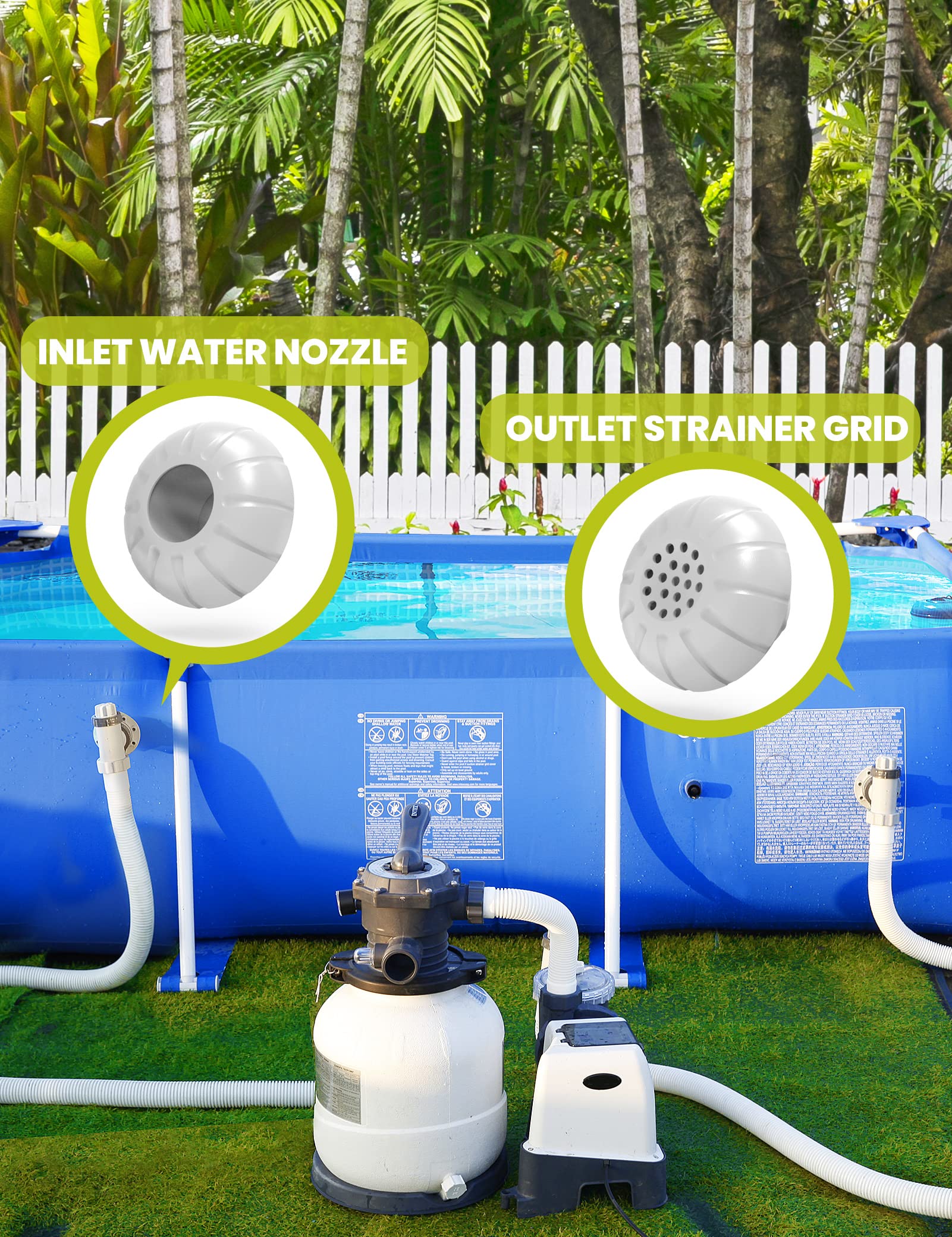 SUMMERBUDDY inlet nozzle detail showing flow-directing shape for steady suction