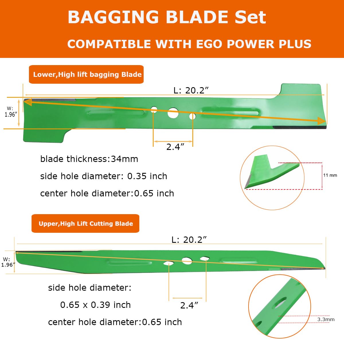SummerCool high-lift lower blade profile for stronger bag suction