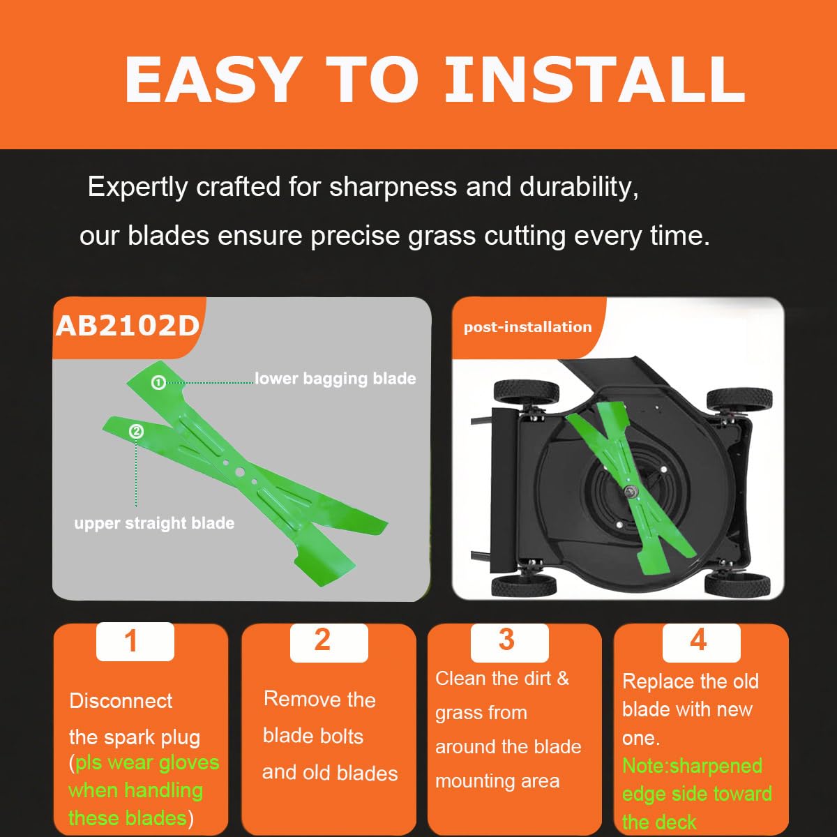 SummerCool blades on a mower in a backyard for efficient lawn cleanup
