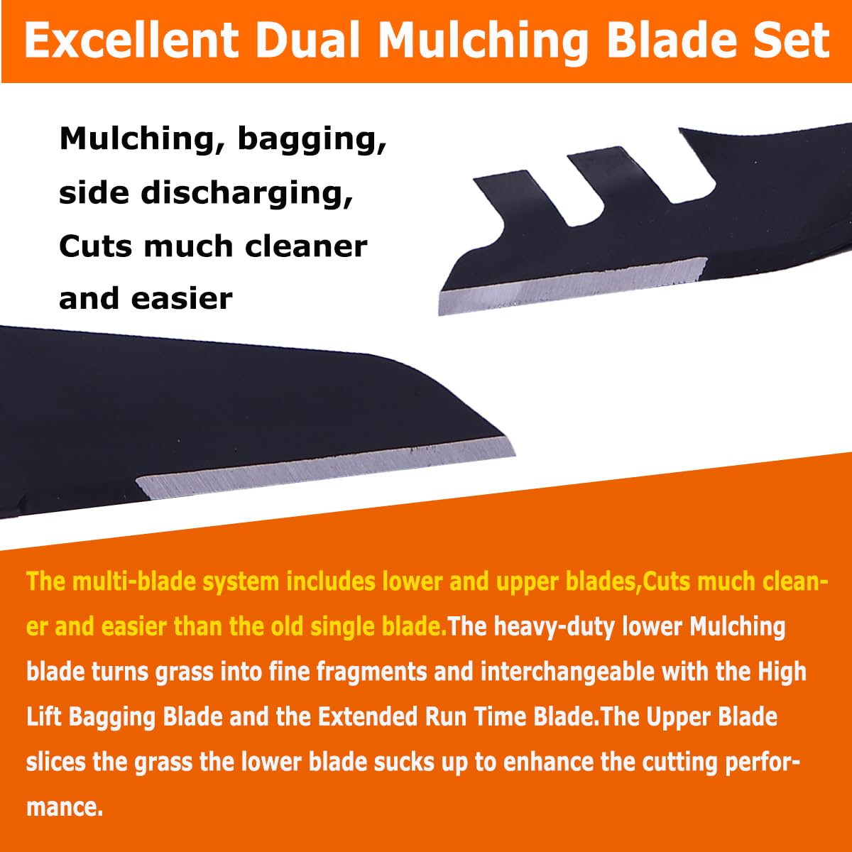 SummerCool blades in a lawn-mowing scene illustrating cleaner clippings and mulching