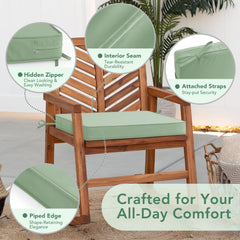 Summsun cushion tied to a chair with adjustable straps demonstrating secure non-slip fit