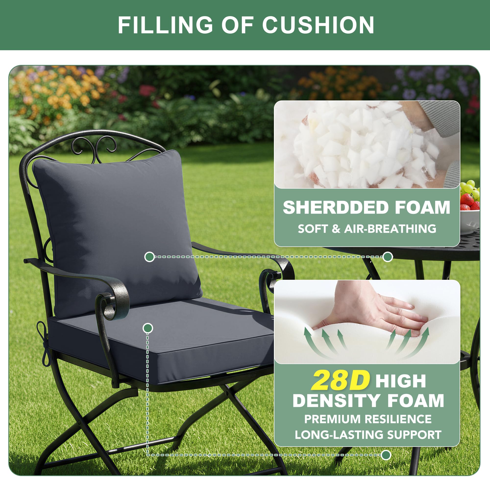 Summsun back cushion filling visible to show foam-particle plushness for comfortable lumbar support