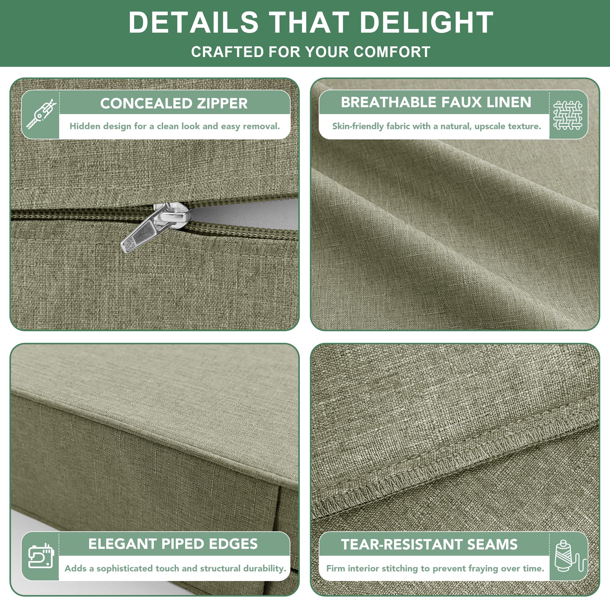 Summsun overstuffed back cushion close-up offering contouring comfort and soft support.