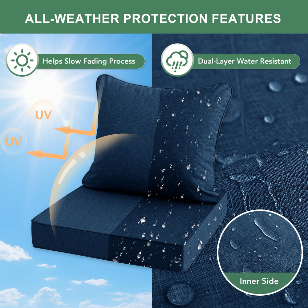 Summsun detail of overstuffed back cushion demonstrating plush comfort and contouring support