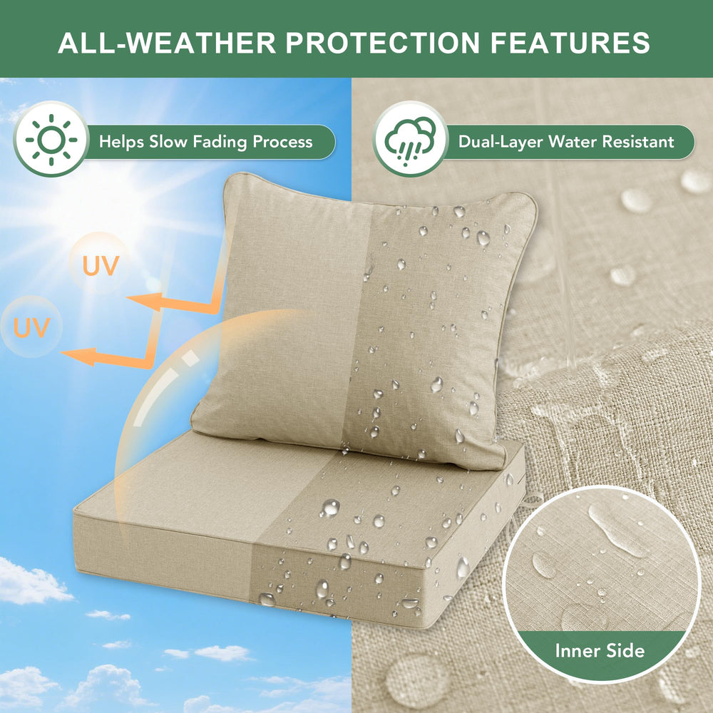Summsun back cushion close-up highlighting overstuffed shredded foam for comfort