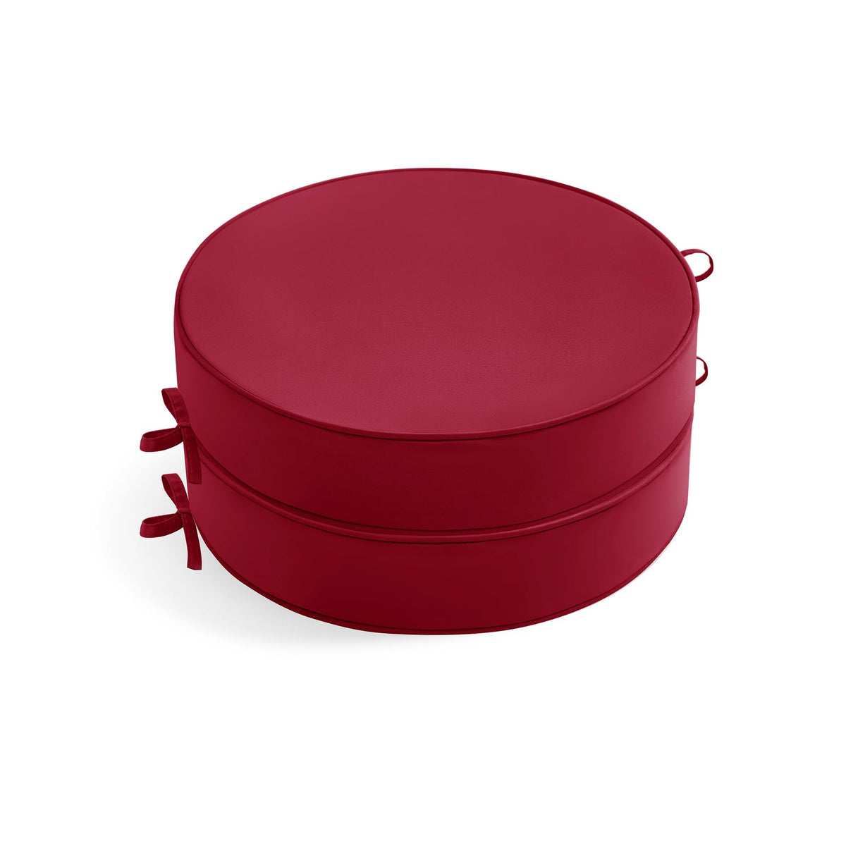 Summsun front view of burgundy round bistro cushions showing color and shape benefit: instant style upgrade