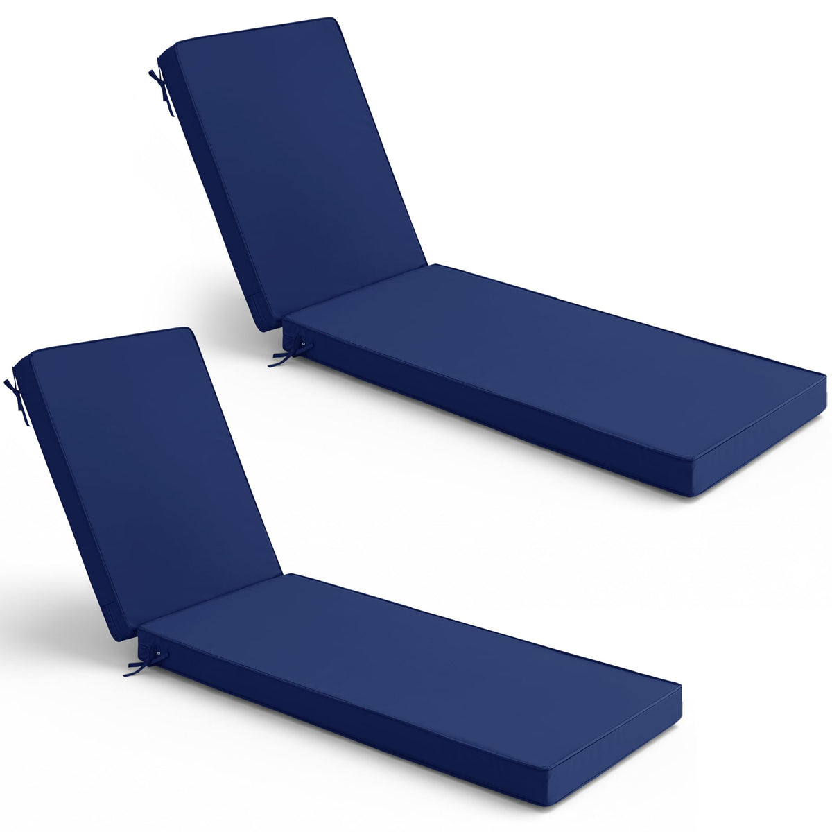 Summsun navy front view of chaise cushion showing clean lines and comfort