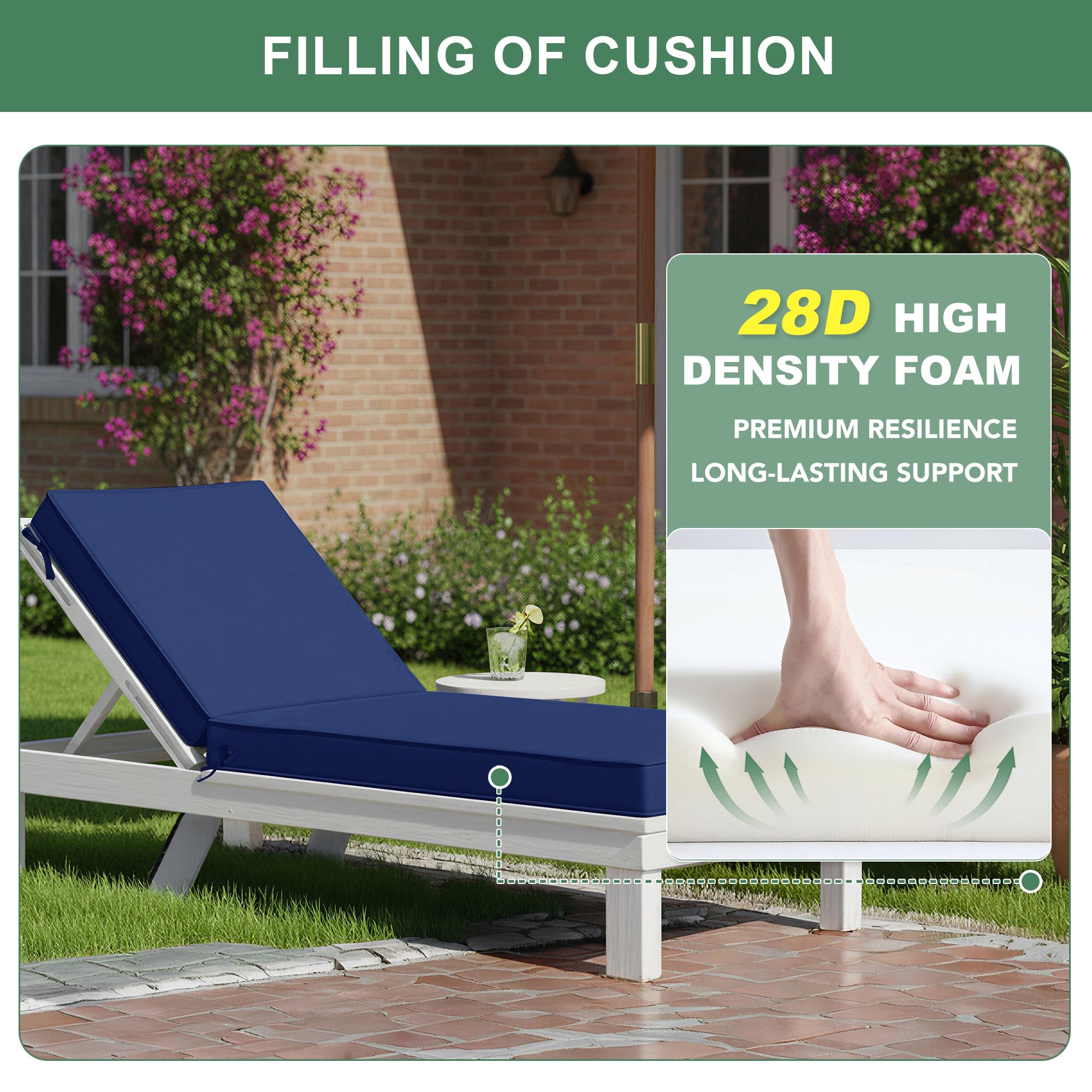 Summsun cushion with water splash showing quick-dry, water-resistant benefit