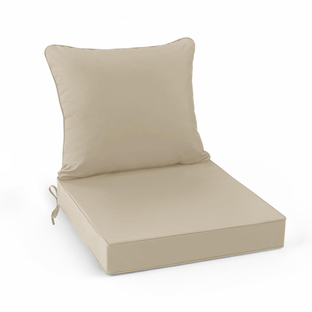 Summsun cream cushion front view showing neat seams and inviting comfort