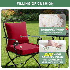 Summsun cushions arranged on patio dining chairs demonstrating instant comfort upgrade