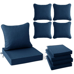 Summsun front view of four navy cushions showing neat stacking and ready-to-use patio refresh