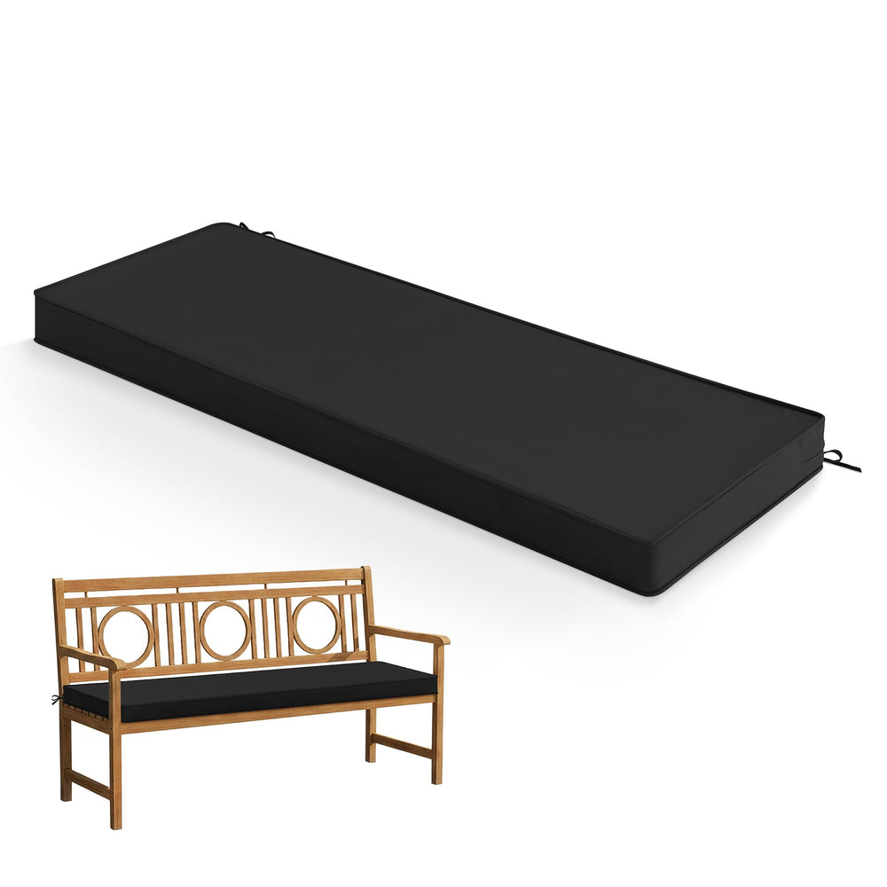 Summsun front view bench cushion in black showing neat finish and instant comfort