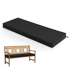 Summsun front view bench cushion in black showing neat finish and instant comfort