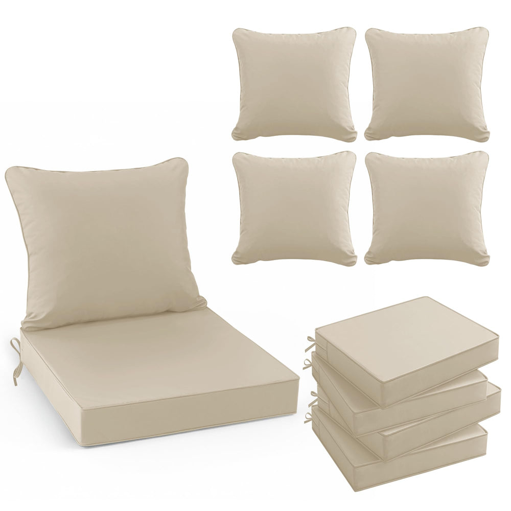 Summsun front view cream cushion set showing neat finish and curb appeal