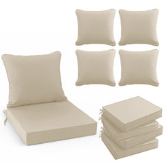 Summsun front view cream cushion set showing neat finish and curb appeal