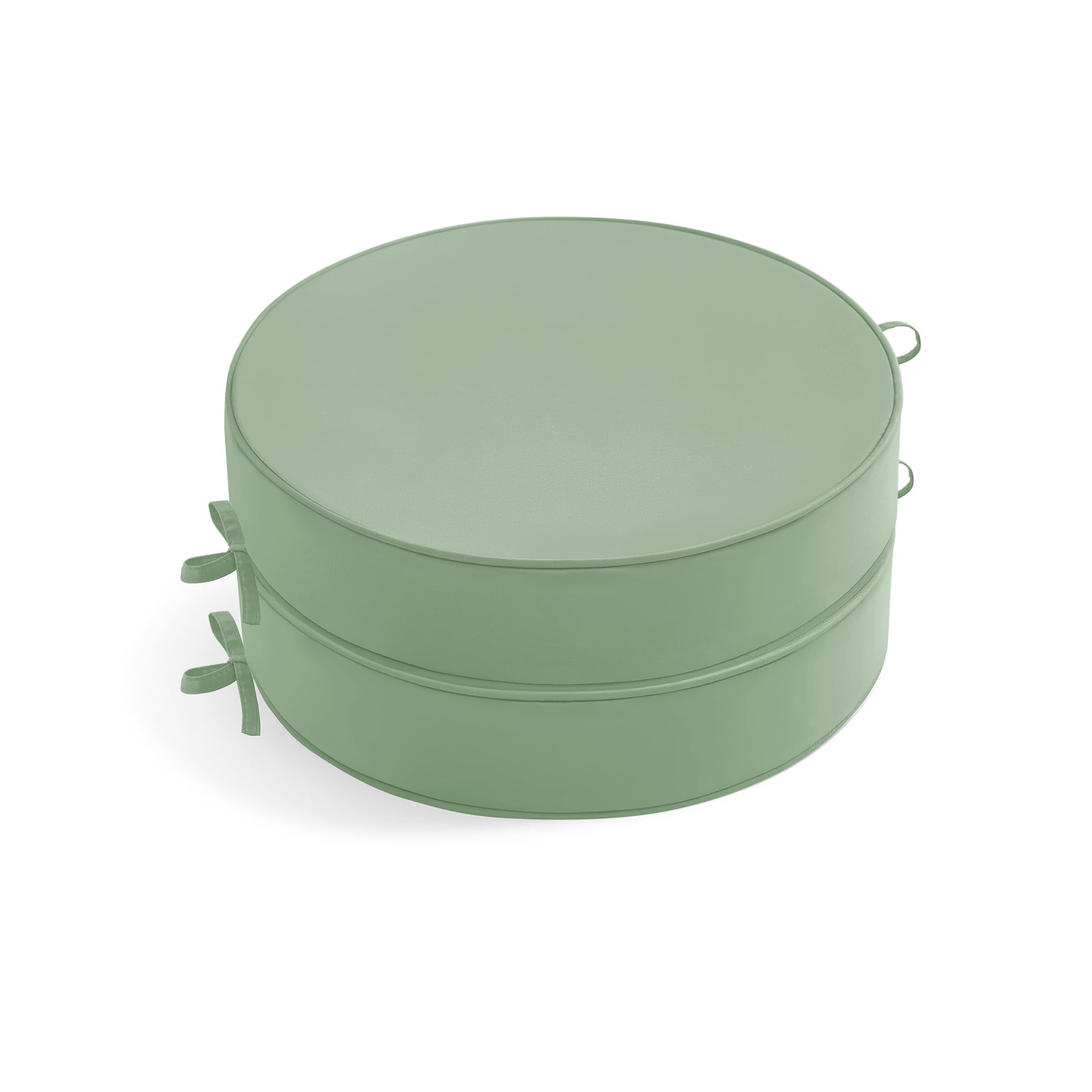 Summsun front view sage bistro cushions showing neat fit and color preservation