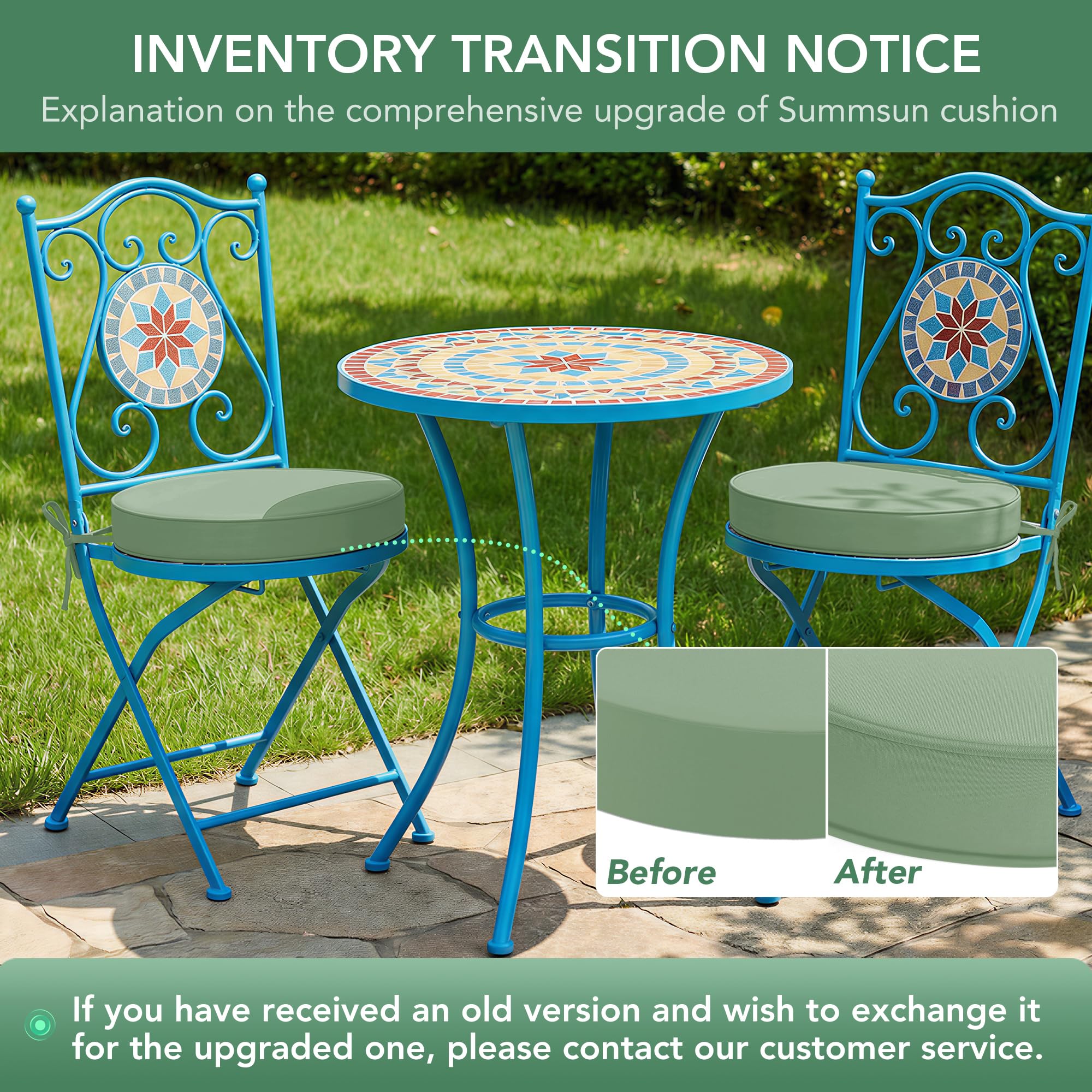 Summsun lifestyle scene with cushions on patio dining set for relaxed seating