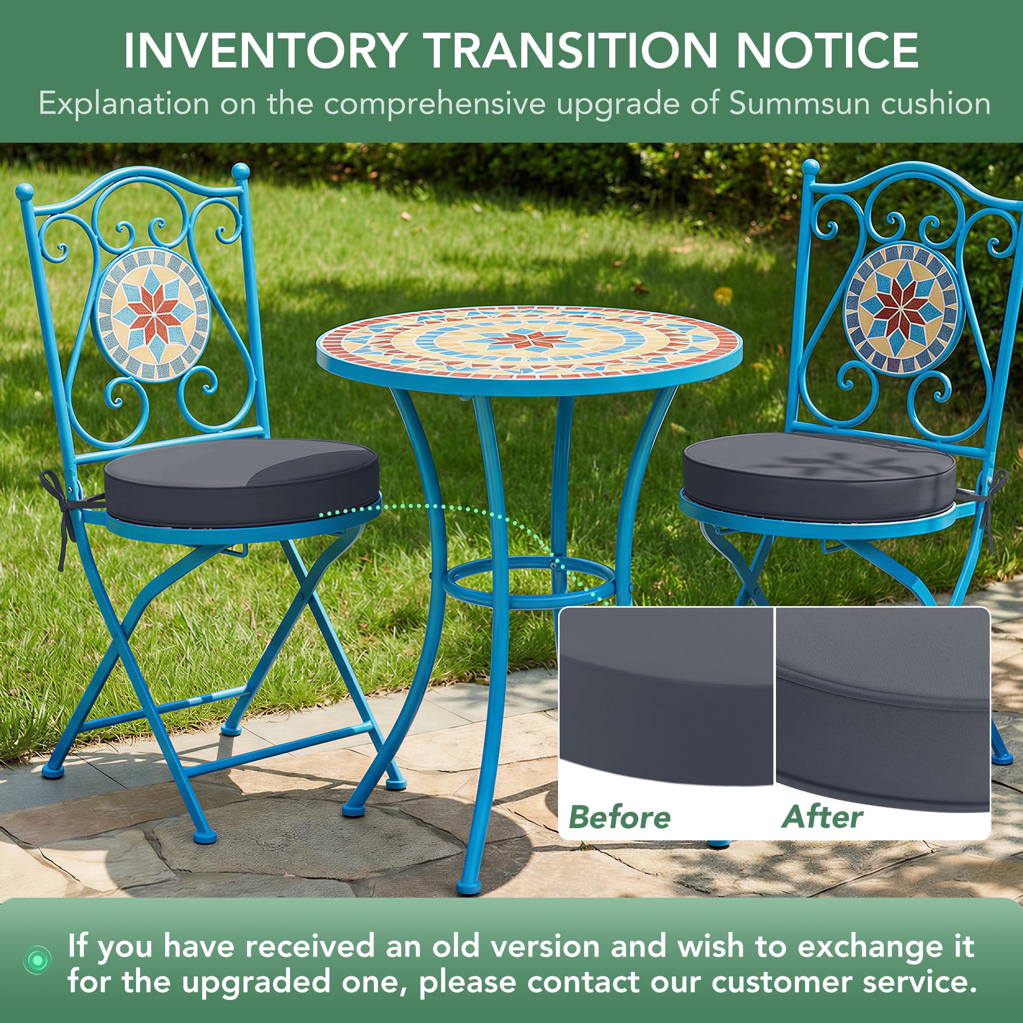 Summsun in a patio lifestyle scene adding comfort and coordinated style