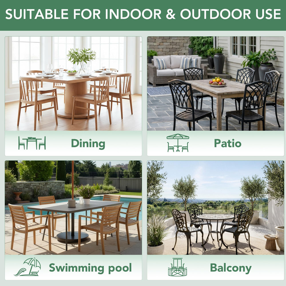 Summsun cushions placed on wicker bistro set showing upgraded outdoor comfort